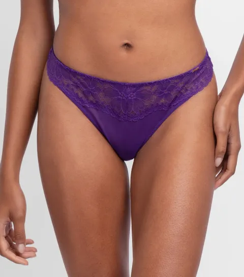 Women's Purple Lace Trimmed Thong