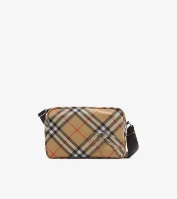Check Crossbody Bag​ in Sand beige - Men, Nylon