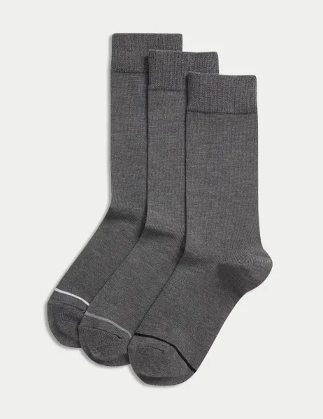 Marks & Spencer 3 Pack Heatgen Light Thermal Socks Dark Grey Mix