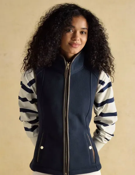 Joules Fleece Funnel Neck Gilet Navy
