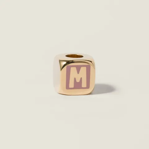 Enameled metal dice charm