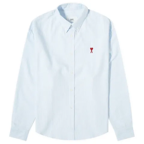 Heart Striped Button Down Oxford Shirt