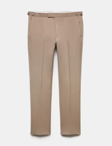 Autograph Wool Rich Sateen Tuxedo Trousers with Stretch Onyx