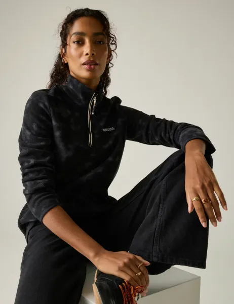 Margot Tie Dye Fleece Jacket Black