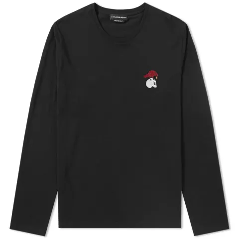 Long Sleeve Embroidered Motif Tee