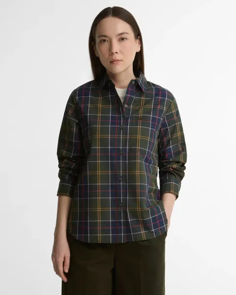 Irene Tartan Relaxed Long-Sleeved Shirt