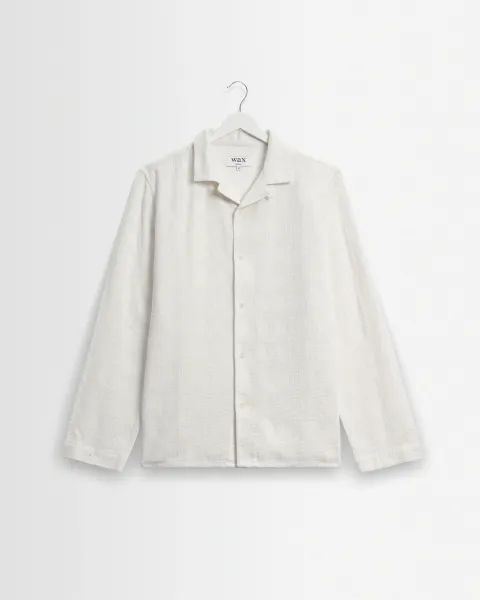 Corey - Off White Dobby Check Cotton Shirt