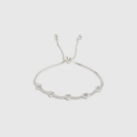 River Island Heart Diamond Simulant Tie Up Bracelet
