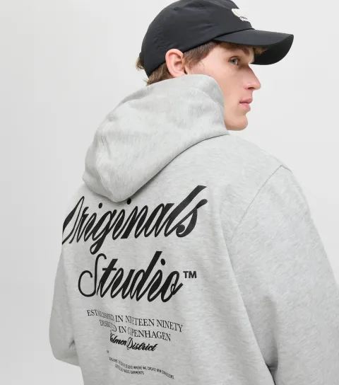 Jack & Jones Men's Grey Original Studios Hoodie