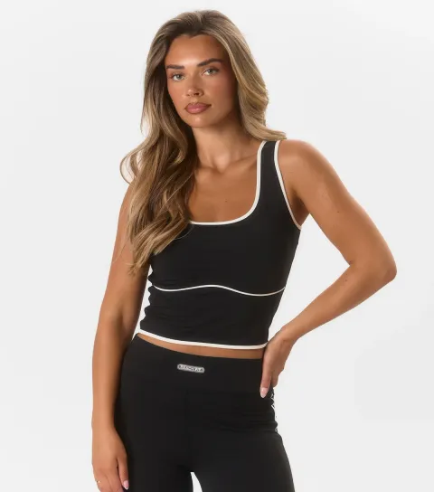 Peach Fit Women's Peach:Fit Black Arabella Cropped Vest Top