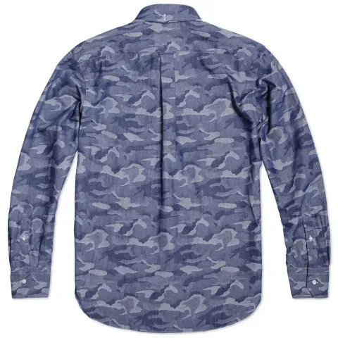 Indigo Camo Button Down Shirt