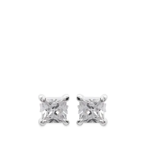 Princess Cut Stud Earrings