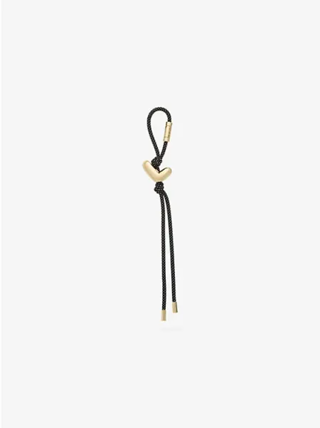 Initial Gold-Tone and Speckled Cord Bag Charm