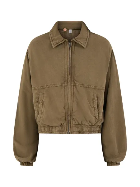 Free People Cotton Birdie Washed Bomber Jacket
