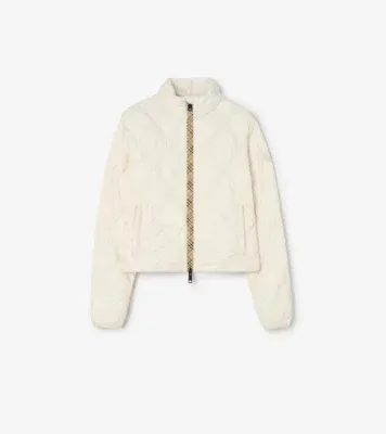 Packable Quilted Nylon Bramford Jacket in Tundra white