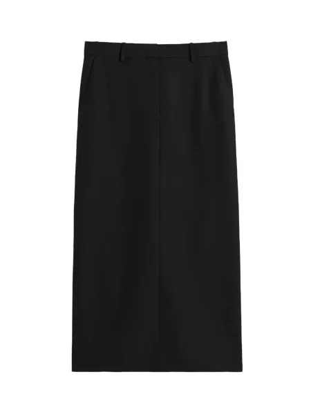 Low-Waist Straight Skirt Black