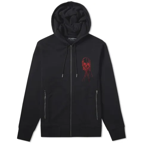 Embroidered Zip Up Hoody