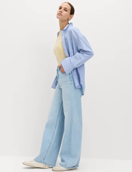 Marks & Spencer The Wide-Leg Jeans Light Indigo Mix