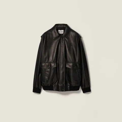 Nappa leather blouson jacket