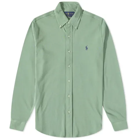 Slim Fit Button Down Pique Shirt