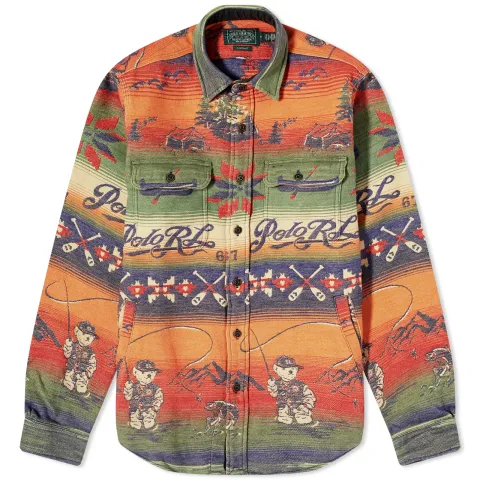 Fishing Bear Graphic Overshirt