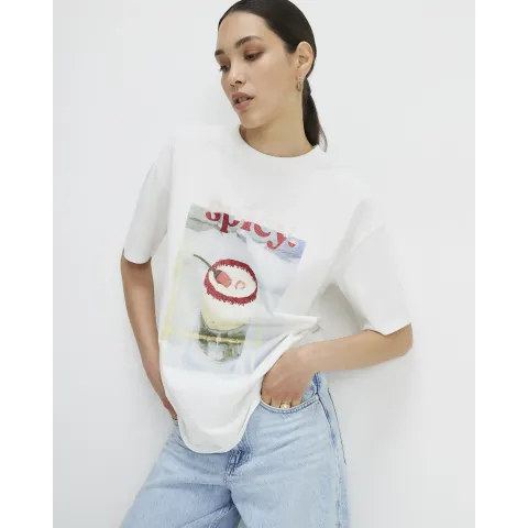 River Island Cotton Spicy Picante Boyfriend T-Shirt