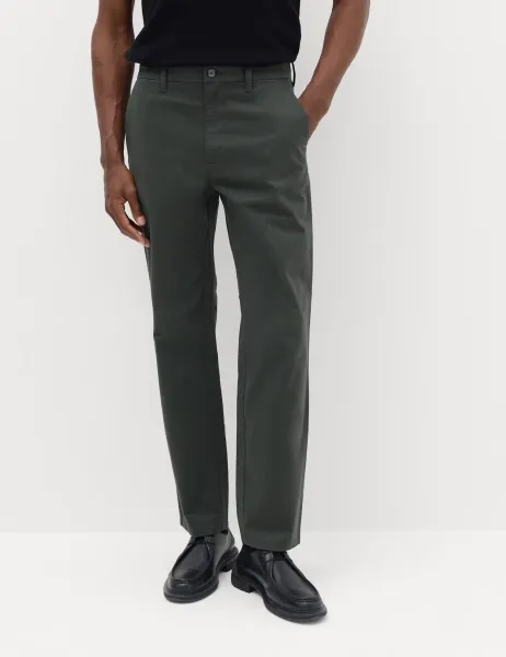 Marks & Spencer Regular Fit Stretch Chinos Dark Pewter