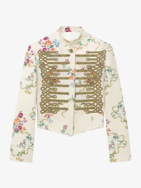 Frogging Embroidery Floral Jacket