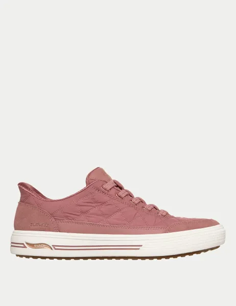 Skechers Arch Fit Arcade Cuddle Steps Quilted Trainers Pink