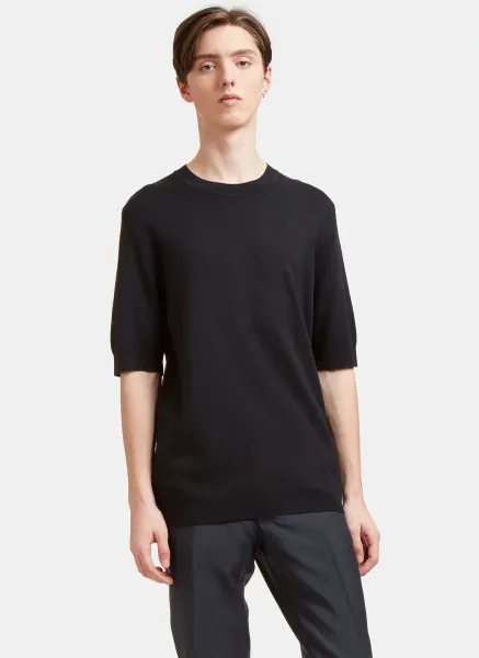 Silk and Cashmere-Blend Fine-Knit T-Shirt