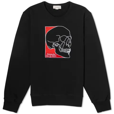 Outline Skull Print Crew Sweat