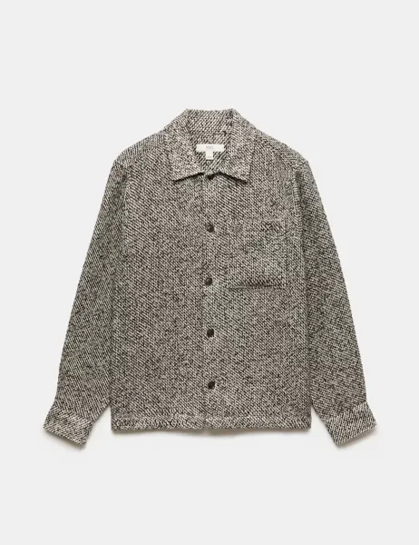 Marks & Spencer Textured Regular Fit Overshirt Brown Mix