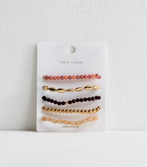 Multicolour Pack of 5 Beaded Bracelets