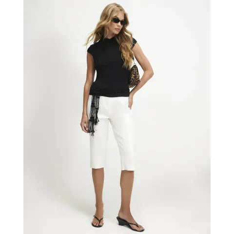 River Island Short Sleeve Stand Up Collar Top