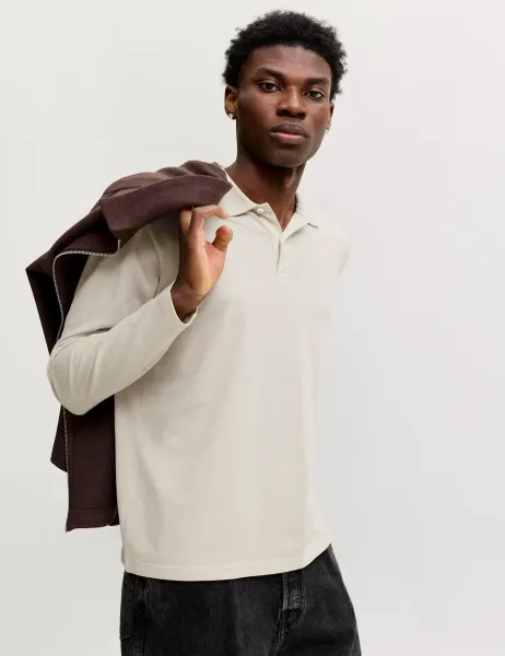 Jack & Jones Cotton Rich Polo Shirt Beige