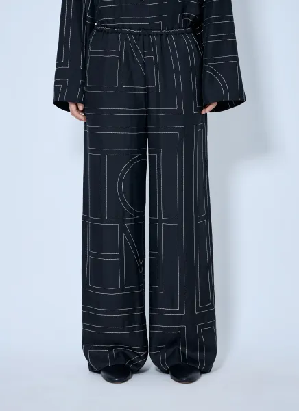Monogram Silk Pj Pants
