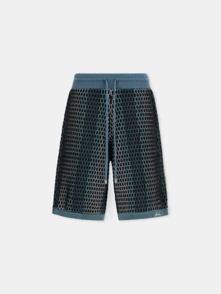 STRIPED SHORT - Blue
