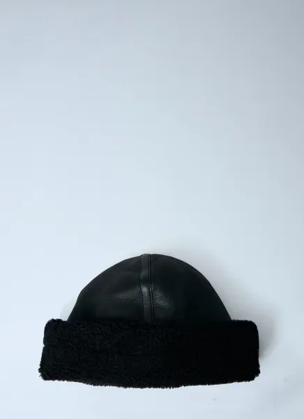 Shearling-Lined Winter Hat