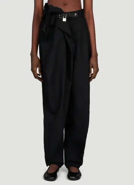 Padlock Strap Fold Over Pants