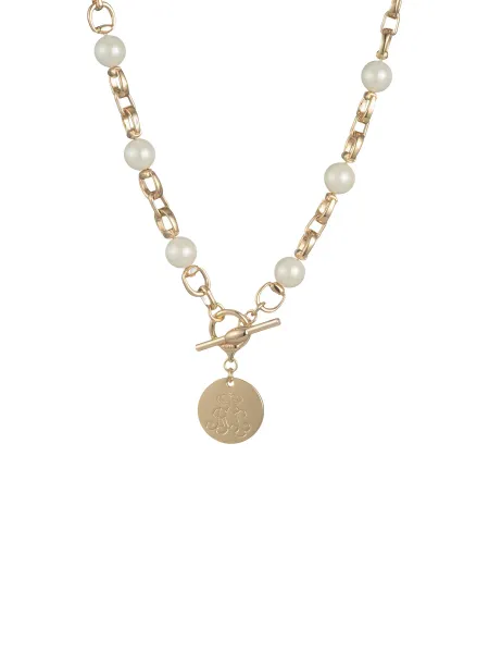 Lauren Ralph Lauren Pearl Gold Link Pendant
