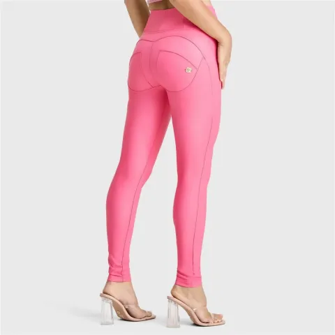 Freddy WRUP Faux Leather - High Waisted - Full Length - Candy Pink