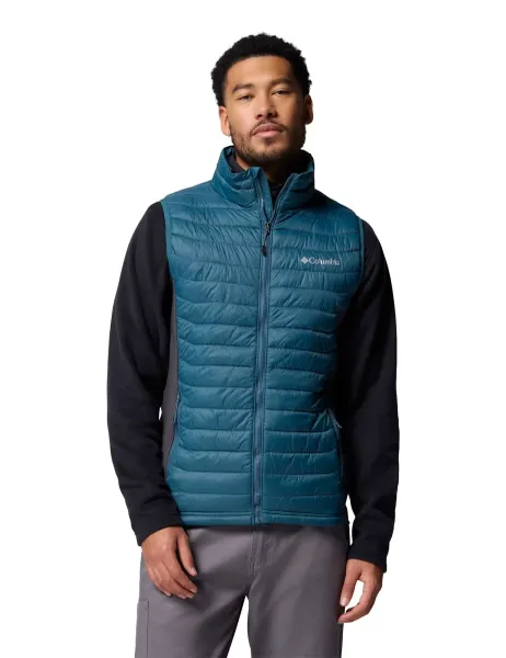 Columbia Powder Pass Hybrid Funnel Neck Gilet Dark Blue Denim