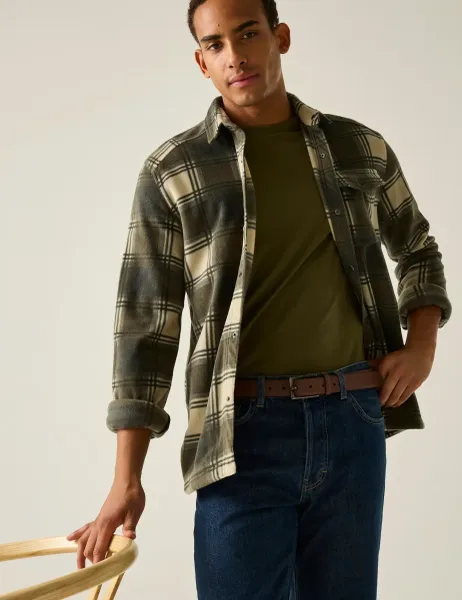 Regatta Frankie Checked Flannel Shacket Khaki
