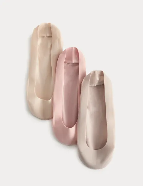 Marks & Spencer 3 Pack Cotton Blend Footsies Ivory Mix