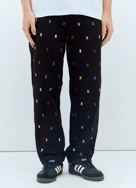 Embroidered Easy Pants
