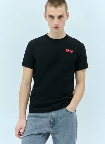 Double Heart Logo Patch T-Shirt