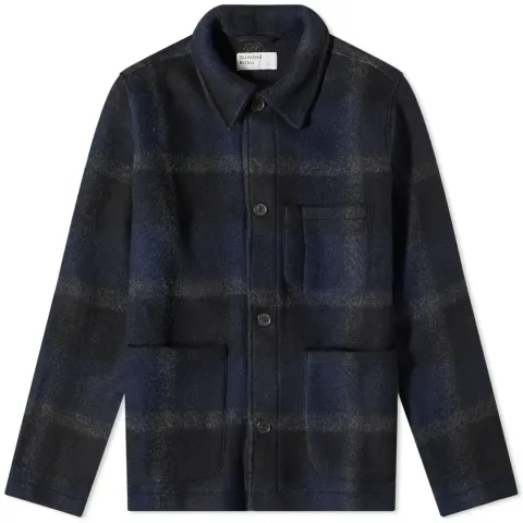 Plaid Wool Fleece Field Jacket