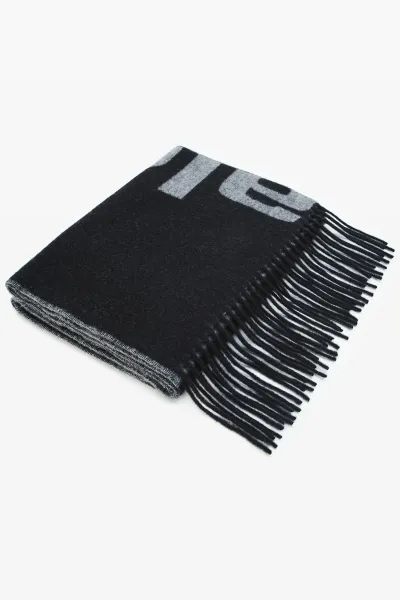 Logo Jacquard Scarf in Wool Cashmere