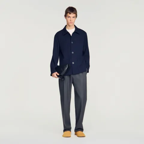 Buttoned wool worker jacket