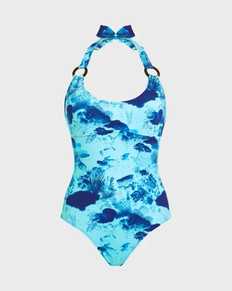 Vilebrequin Women Halter One-piece Swimsuit Coral Reef